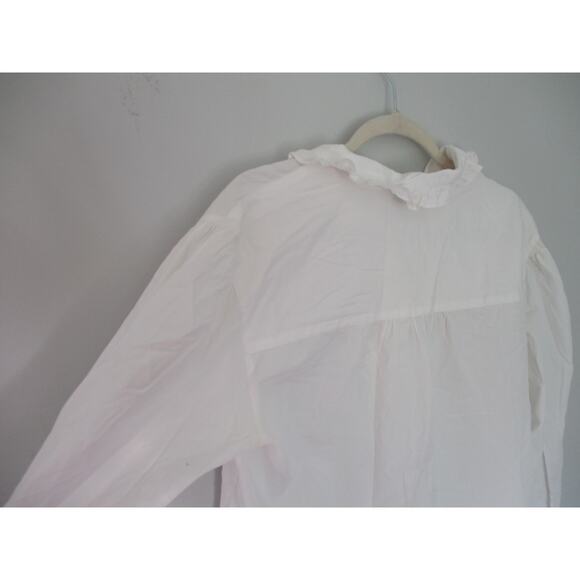 Vintage Preswick & Moore Fancy Ruffle Button Down White Preppy Blouse - Picture 5 of 12